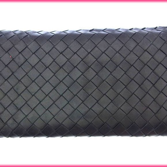 Bottega Veneta Wallet Purse Intrecciato Black Gold Woman Authentic Used - Picture 2 of 5